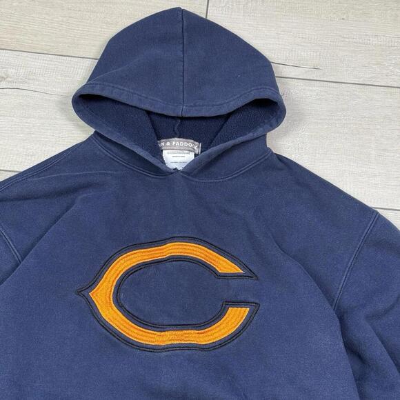VTG Chicago Bears Hoodie Mens Medium Fleece Big Logo Y2K 2000s Canada Made Wash - Picture 3 of 7